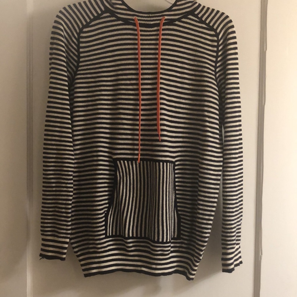 Tory Burch Geraldine hooded striped sweater size SP